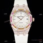 Swiss Audemars Piguet Royal Oak Rose Gold Sapphire Garnet 37mm Watch